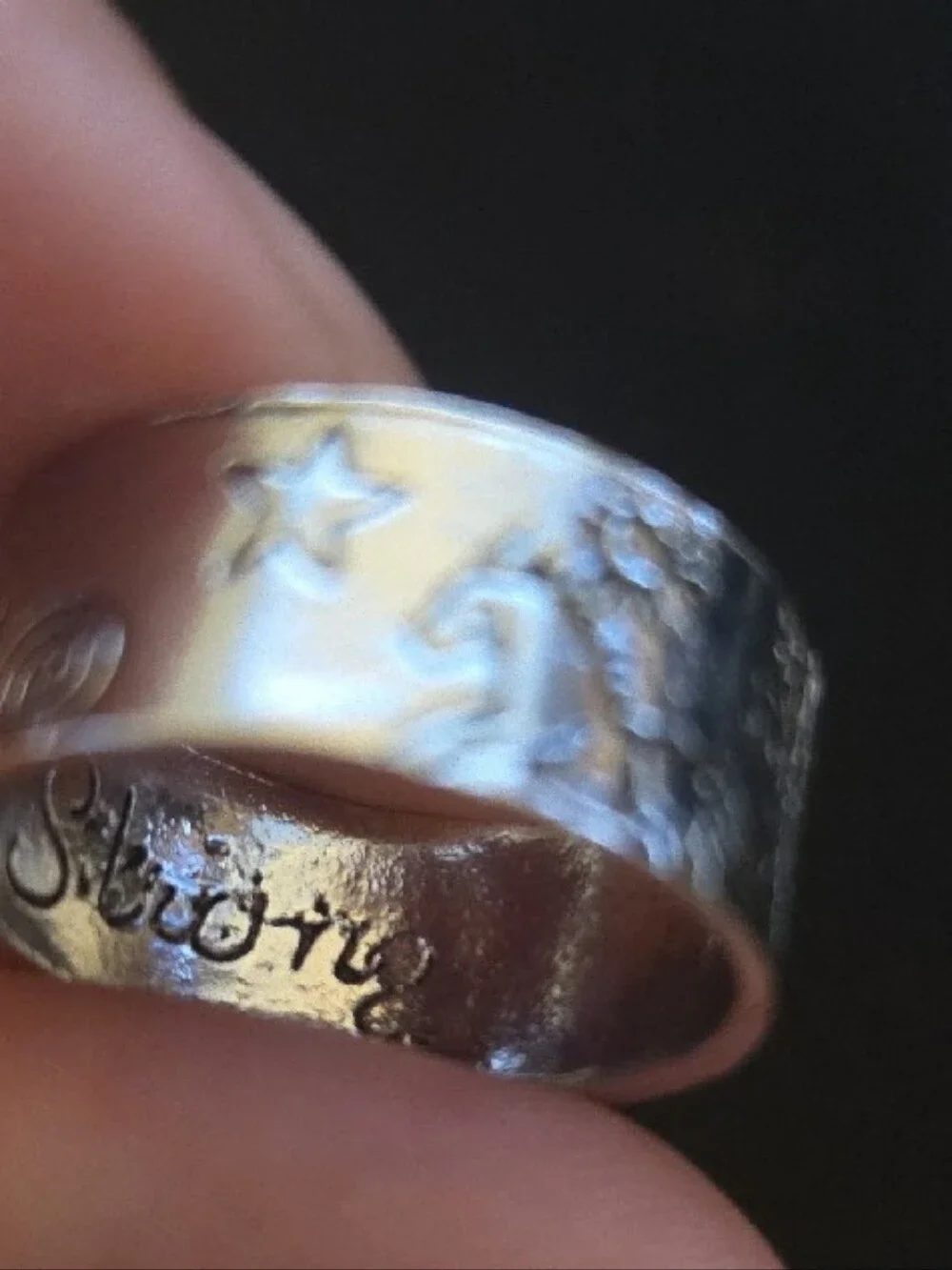 Two-Tone Heart 'Love' Band Ring - Gold Tone & Silver Tone Size 9 NIB